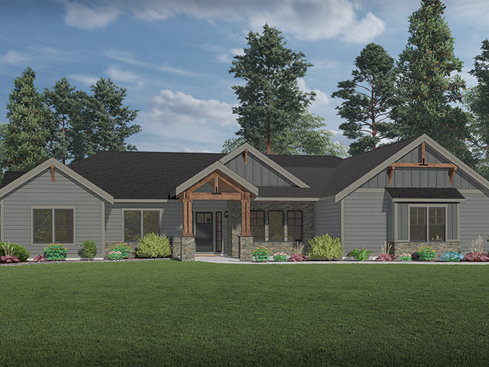 Rendering of the Cedar floor plan for Treasure Valley popular plans blog article