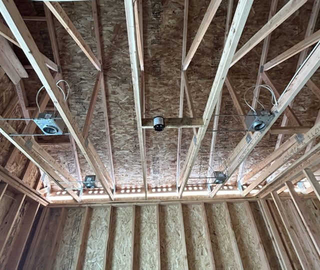 Plumbing rough in on custom home in framing